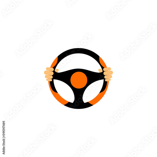 Steering Wheel, Drive icon Logo vector template design isolated on white background eps 10