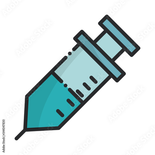 syringe medicine health care equipment medical line and fill icon