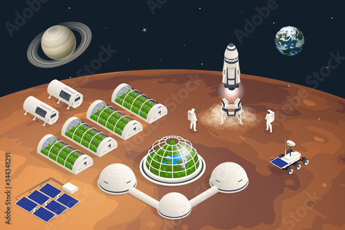 Isometric Mars Colonization, Biological terraforming, Paraterraforming, Adapting humans on Mars. Astronautics and space technology. Geo capsyles.