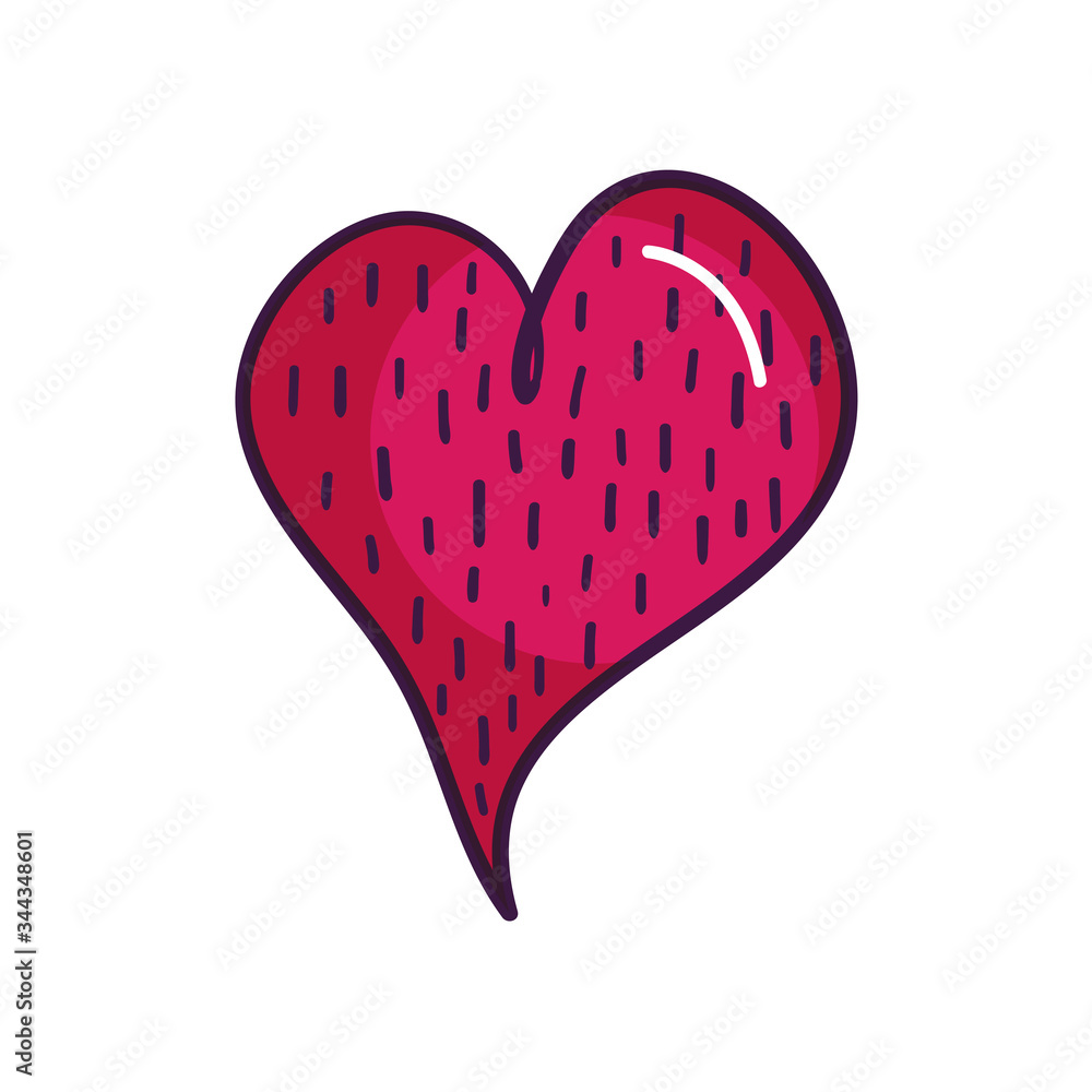 cute heart icon, line color style