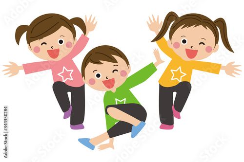 ポップな子供たちがダンスを踊っている