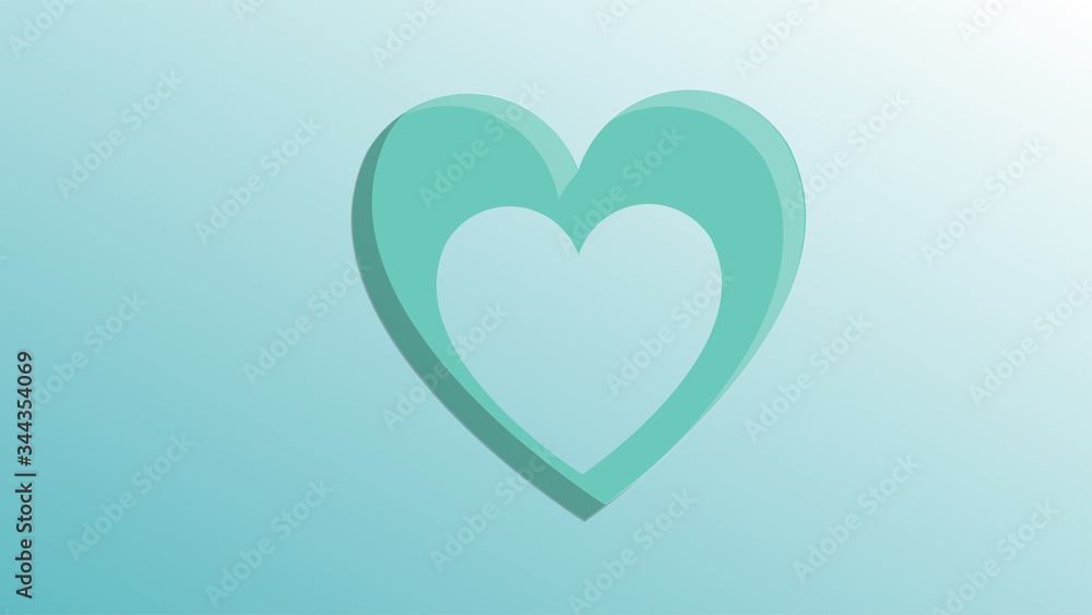 Beautiful festive blue love heart joyful for greeting card to the day of all lovers, Valentine's Day on a blue background