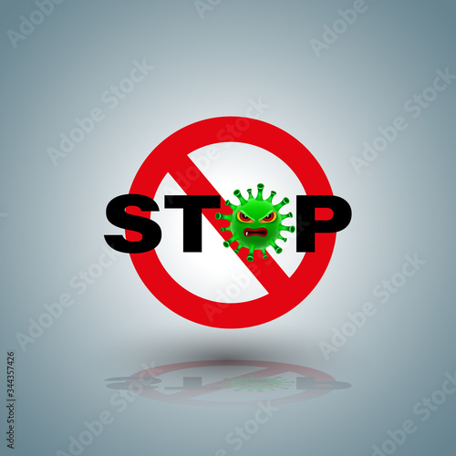 Stop symbol for stop covid-19