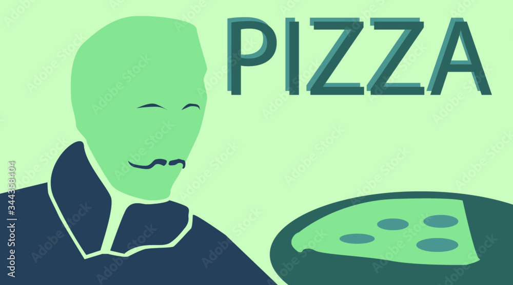 Pizza and chef. Italian