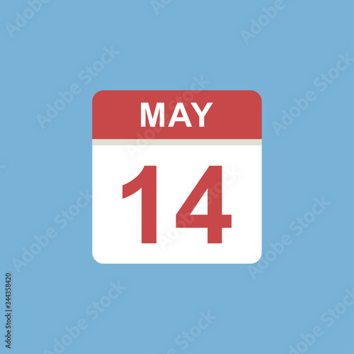 calendar - May 14 icon illustration isolated vector sign symbol