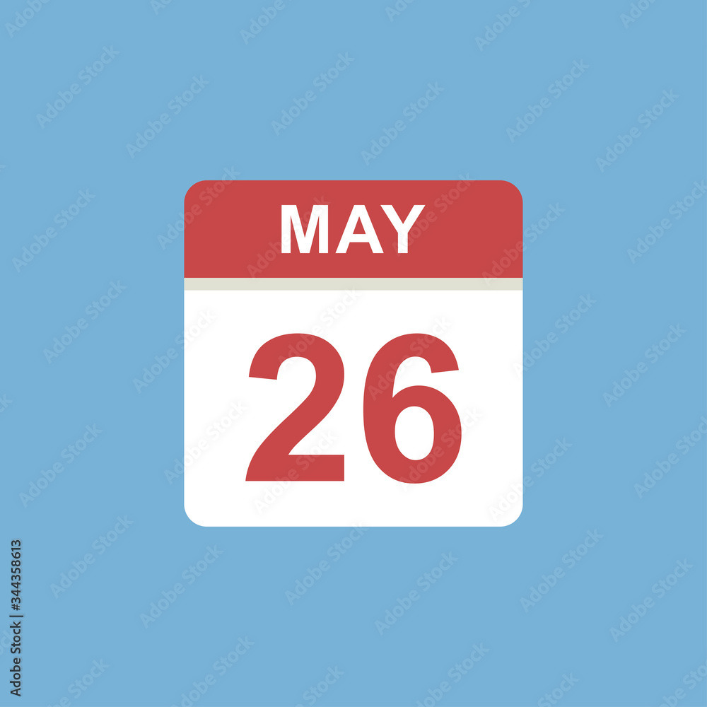 calendar - May 26 icon illustration isolated vector sign symbol calendar - May 26 icon illustration isolated vector sign symbol