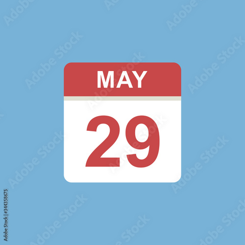 calendar - May 29 icon illustration isolated vector sign symbol