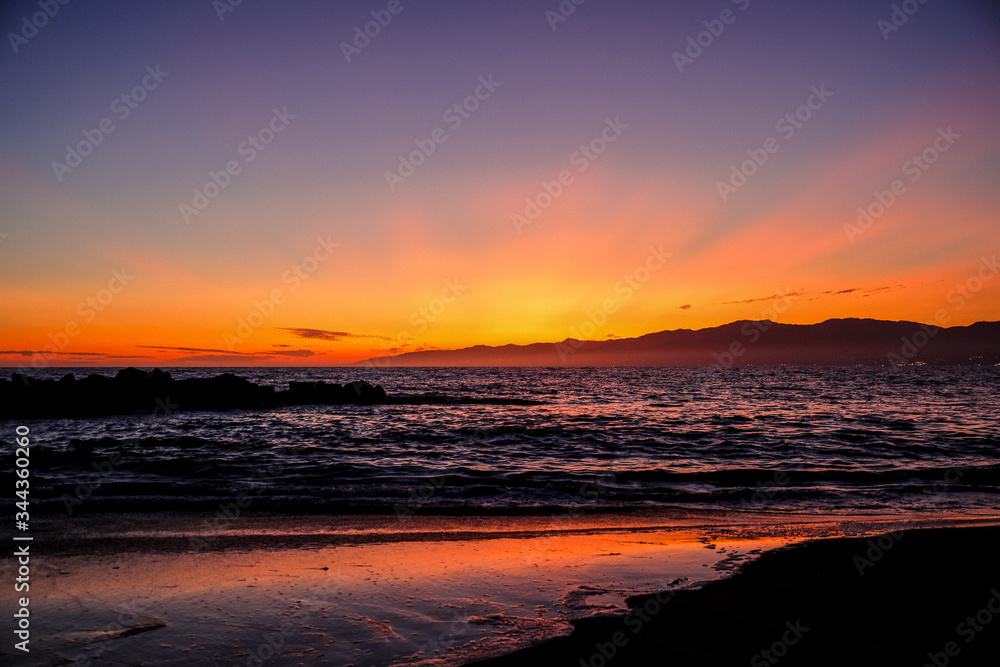California Beach at Beautiful Sunset