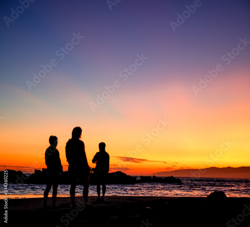 California Beach at Beautiful Sunset © Alessio