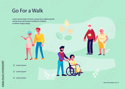 Old and Young People walking