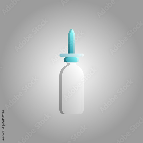 Beautiful medical icon spray for throat or nose for the treatment of the common cold on a white background