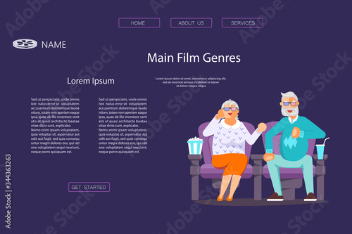 Couple of seniors in cinema