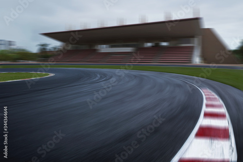 empty f1 racing track, speedy motion blur race circuit © redtiger9