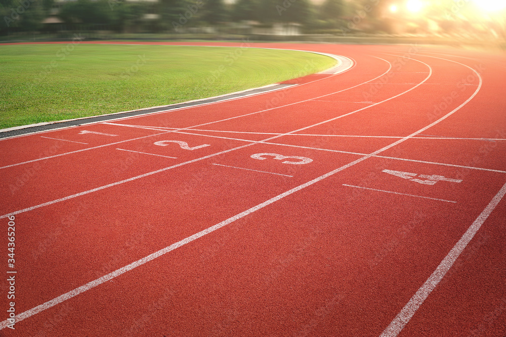 nobody running track for athletic competition, empty race background for training