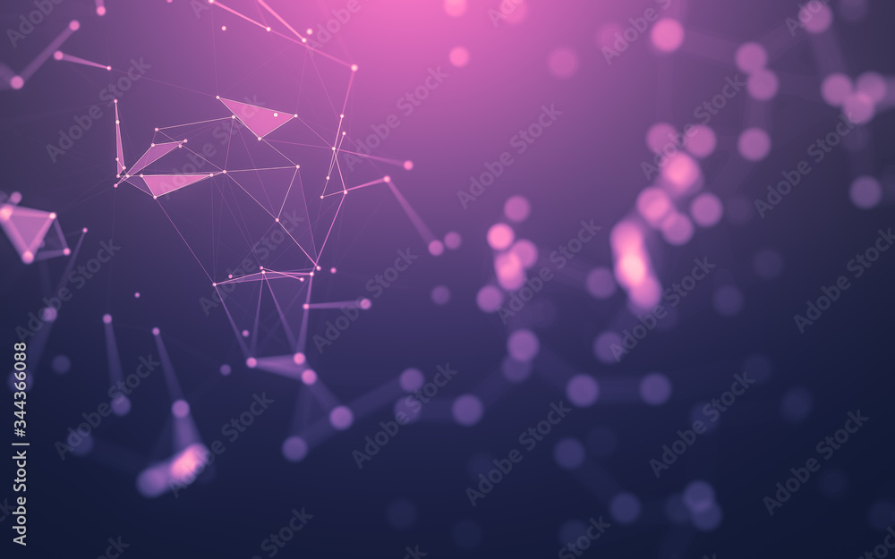 Abstract background. Molecules technology with polygonal shapes, connecting dots and lines. Connection structure. Big data visualization. Abstract background. Molecules technology with polygonal shapes, connecting dots and lines. Connection structure. Big data visualization.