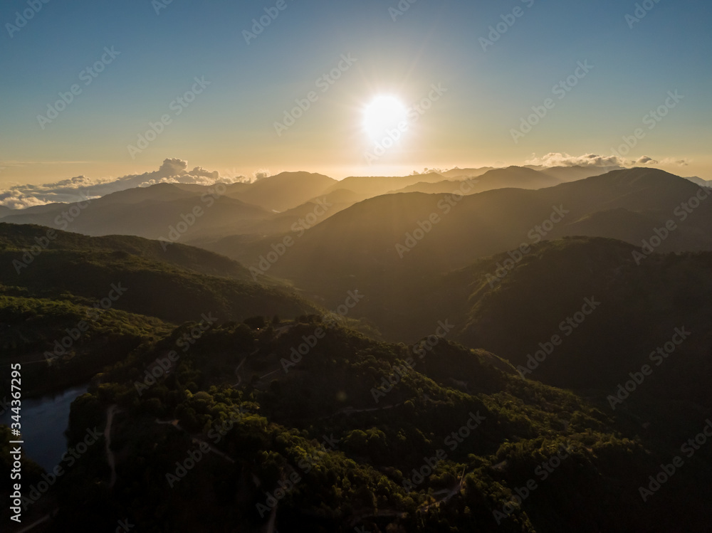Obraz premium Beautiful aerial view of the mountains and the Don Manuel lagoon in Costa Rica 
