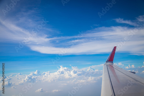 Sky and clouds from above the ground viewed from an airplane © pandaclub23