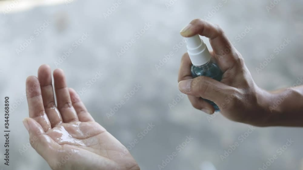 woman applying hand sanitizer for protecting hands from virus disease ,Personal hygiene concept. woman applying hand sanitizer for protecting hands from virus disease ,Personal hygiene concept.