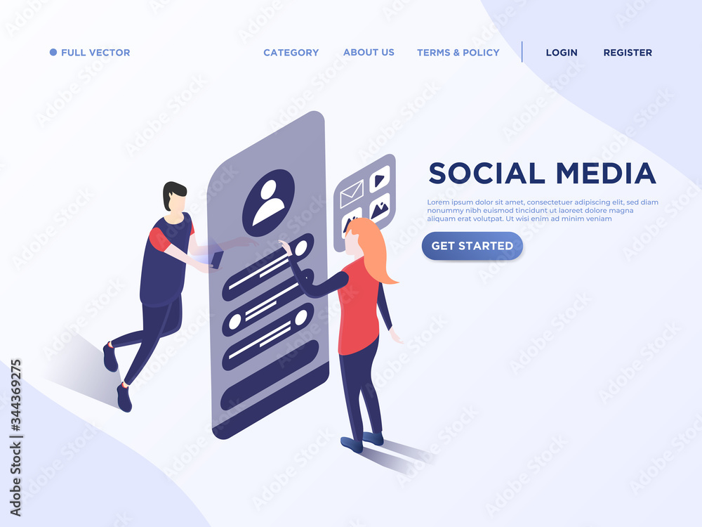 People communication via social media chat. 3d vector isometric illustration People communication via social media chat. 3d vector isometric illustration