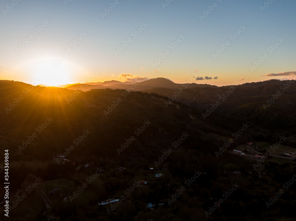 Obraz premium Beautiful aerial view of the mountains and the Don Manuel lagoon in Costa Rica