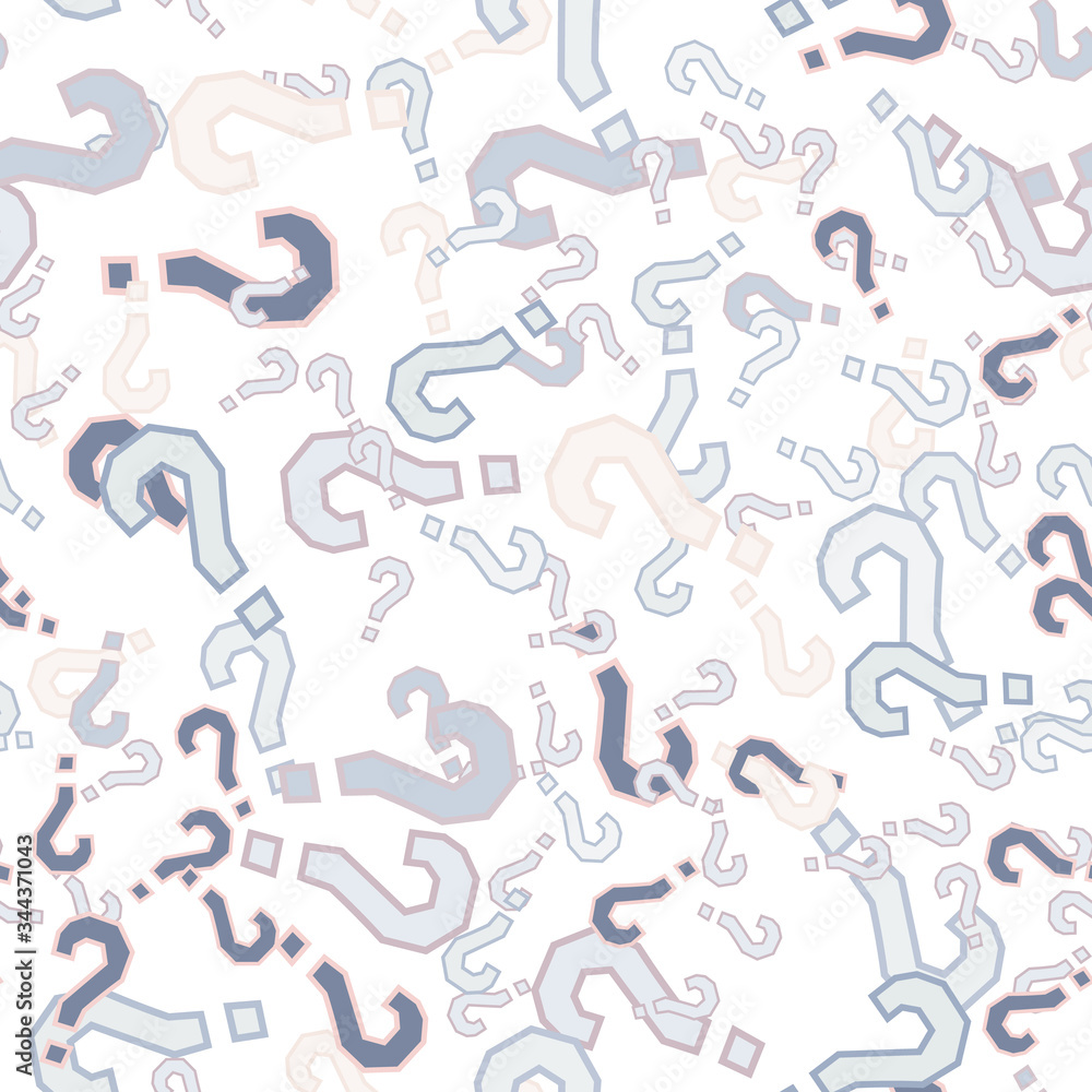 Quiz seamless pattern. Question marks, doubt, faq