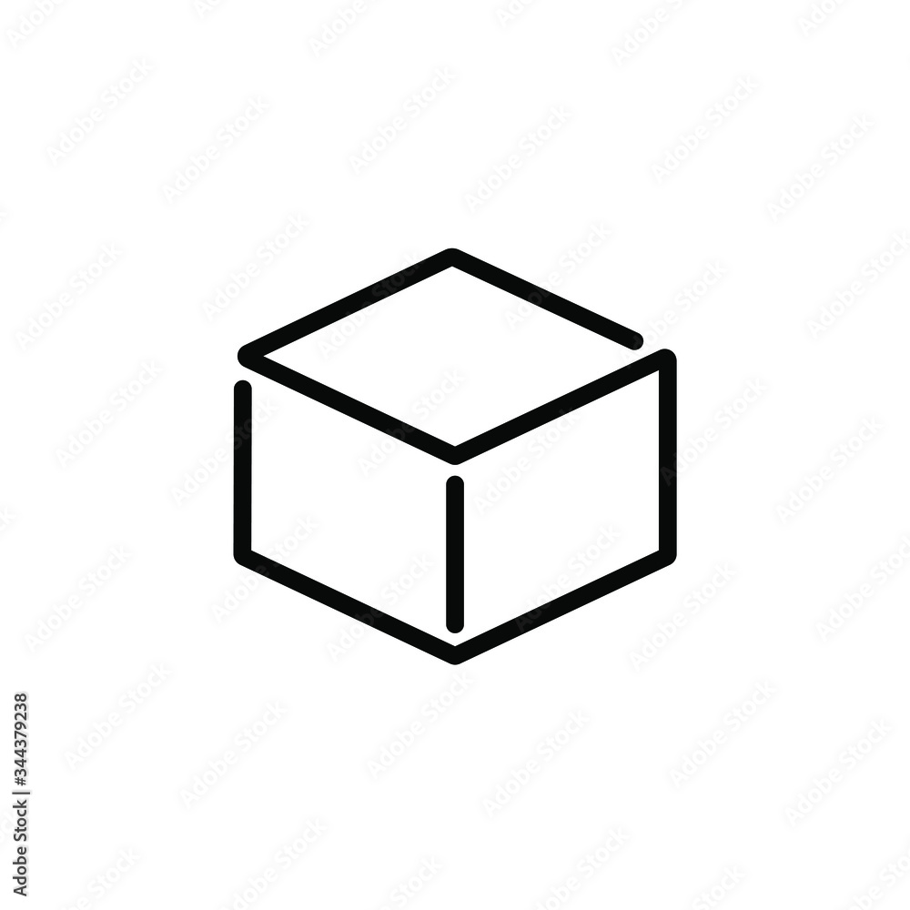 Box thin icon in trendy flat style isolated on white background. Symbol for your web site design, logo, app, UI. Vector illustration, EPS Box thin icon in trendy flat style isolated on white background. Symbol for your web site design, logo, app, UI. Vector illustration, EPS