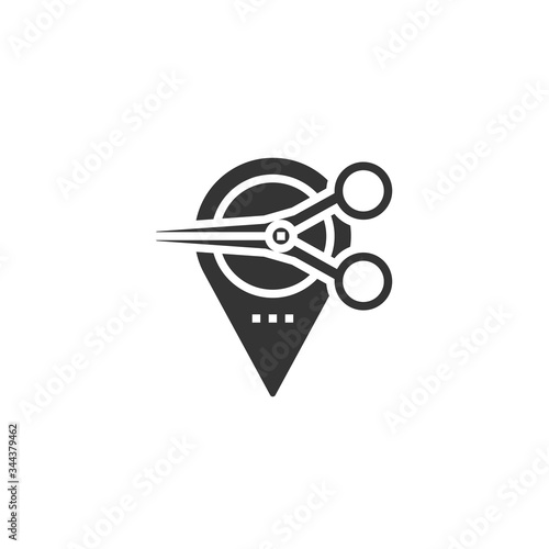 barbershop location icon vector illustration design