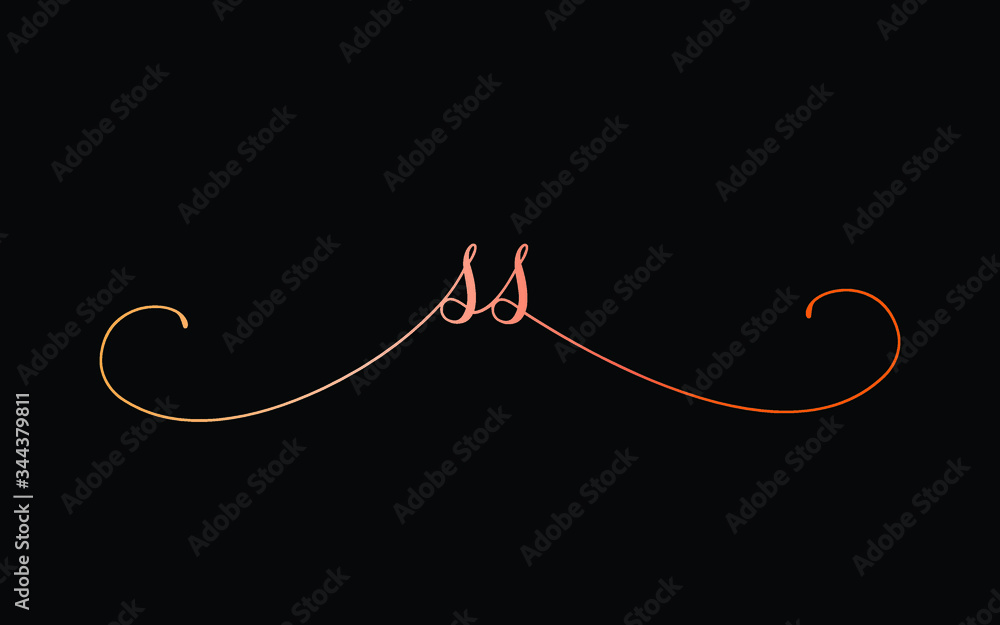 ss or s Lowercase Cursive Letter Initial Logo Design, Vector Template