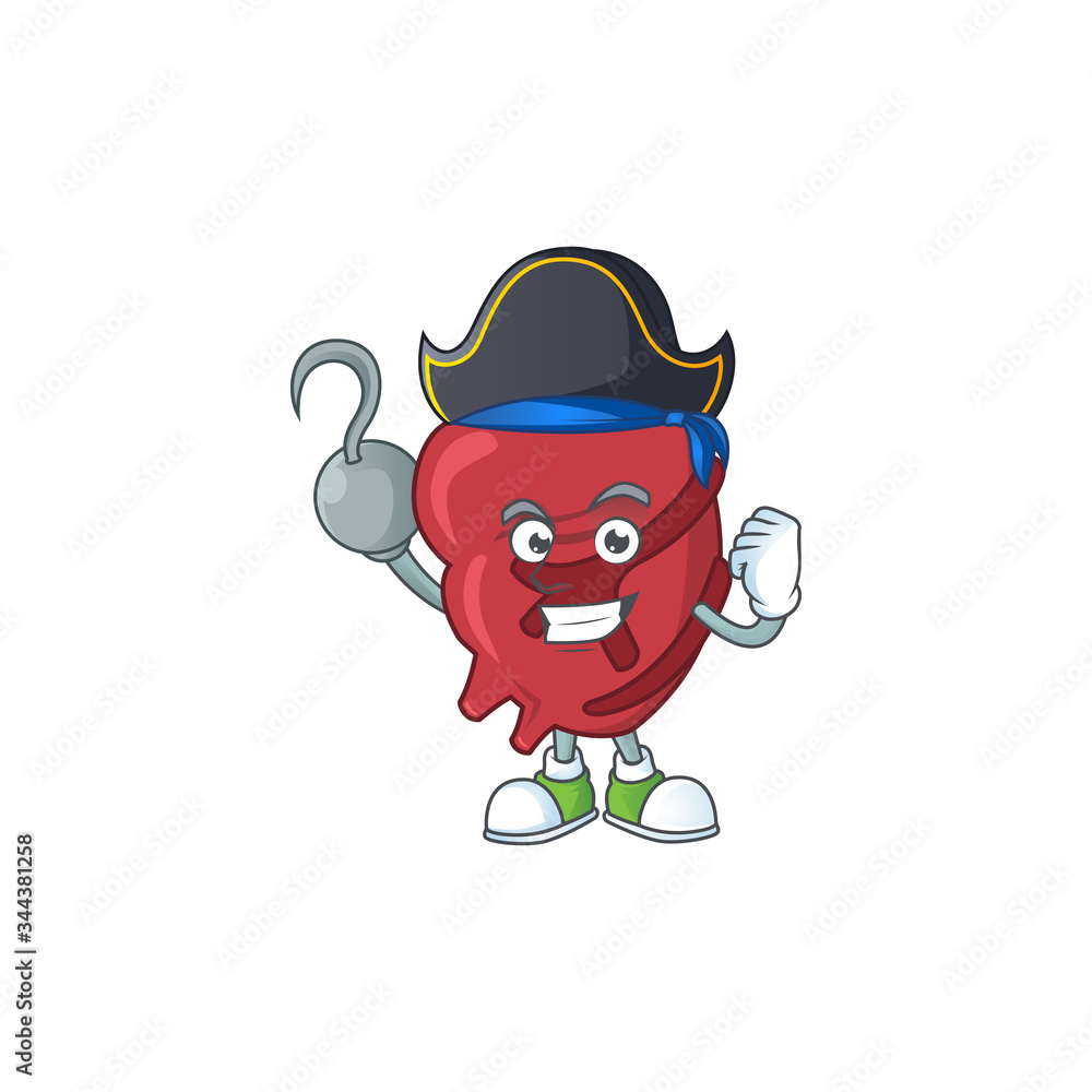 Cool pirate of heart cartoon design style with one hook hand Cool pirate of heart cartoon design style with one hook hand