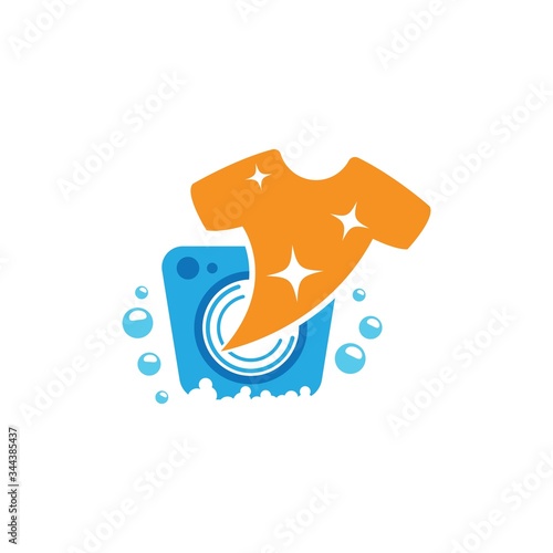 Laundry logo vector icon