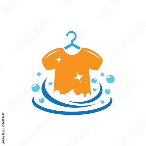 Laundry logo vector icon