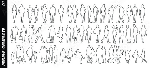Collection of people sketches, vector Illustration, hand drawn