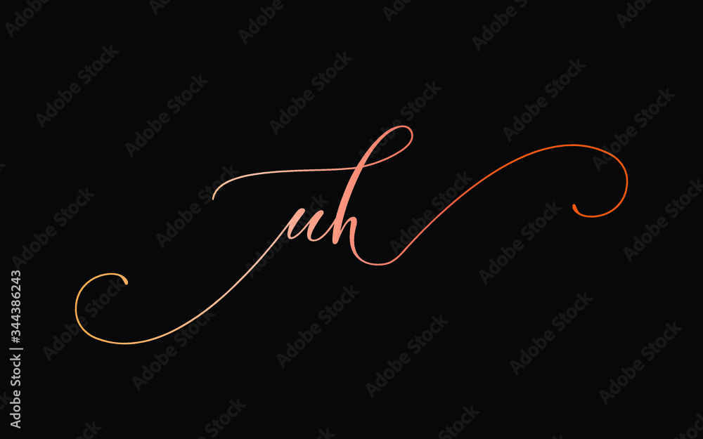uh or u, h Lowercase Cursive Letter Initial Logo Design, Vector Template uh or u, h Lowercase Cursive Letter Initial Logo Design, Vector Template