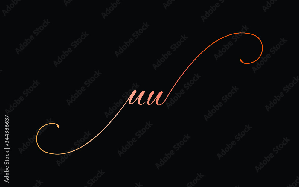 uu or u Lowercase Cursive Letter Initial Logo Design, Vector Template uu or u Lowercase Cursive Letter Initial Logo Design, Vector Template