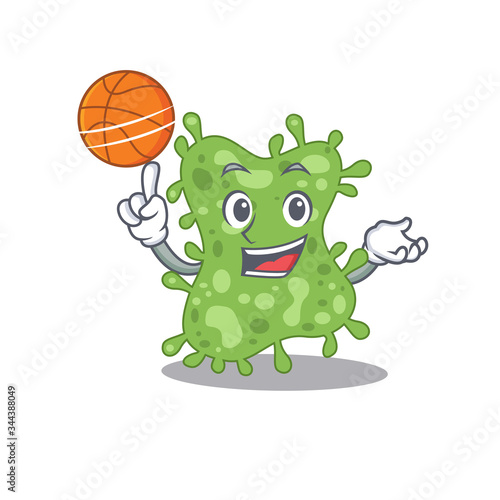 Gorgeous salmonella enterica mascot design style with basketball
