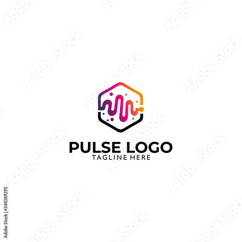 pulse logo icon vector isolated