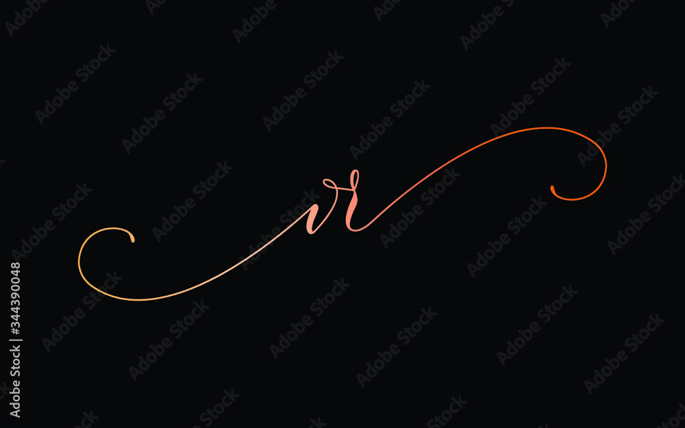 vr or v, r Lowercase Cursive Letter Initial Logo Design, Vector Template vr or v, r Lowercase Cursive Letter Initial Logo Design, Vector Template