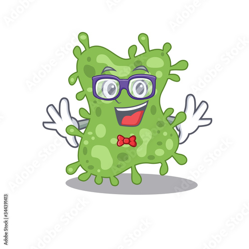 Mascot design style of geek salmonella enterica with glasses