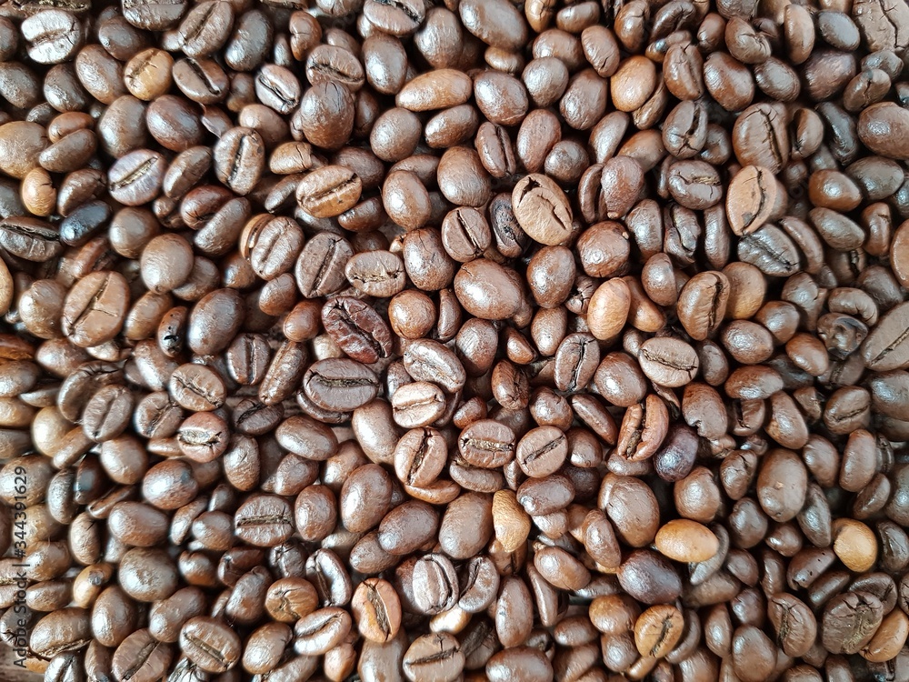 Coffee beans on the table Coffee beans on the table
