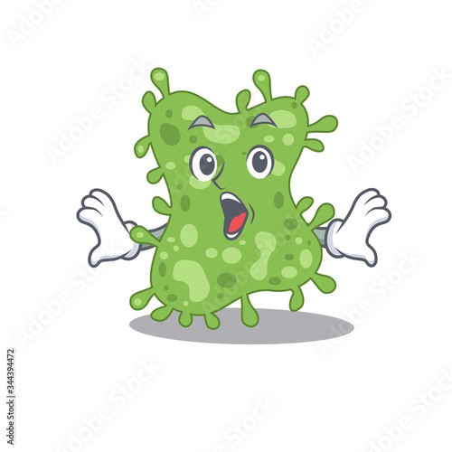 Cartoon design style of salmonella enterica has a surprised gesture