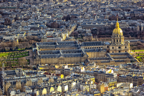 Aerial shot from Les Invalides in Paris photo