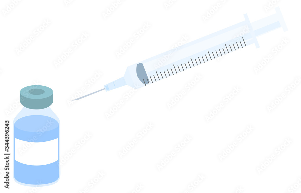 注射器と薬剤のイメージイラスト 注射器と薬剤のイメージイラスト