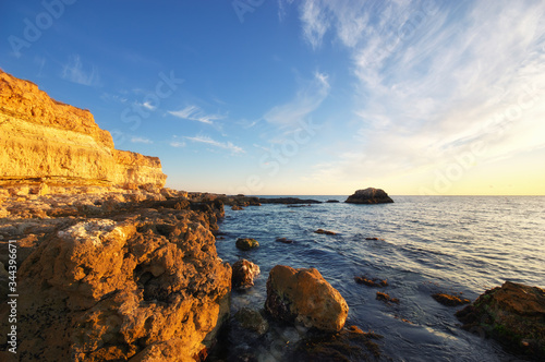 Beautiful seascape sunset. Nature composition