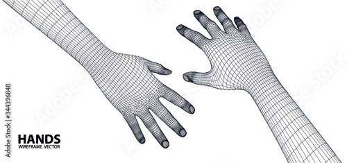 A computer generated rendering hand.