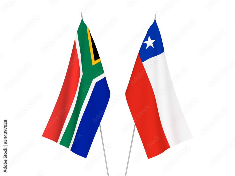 Republic of South Africa and Chile flags