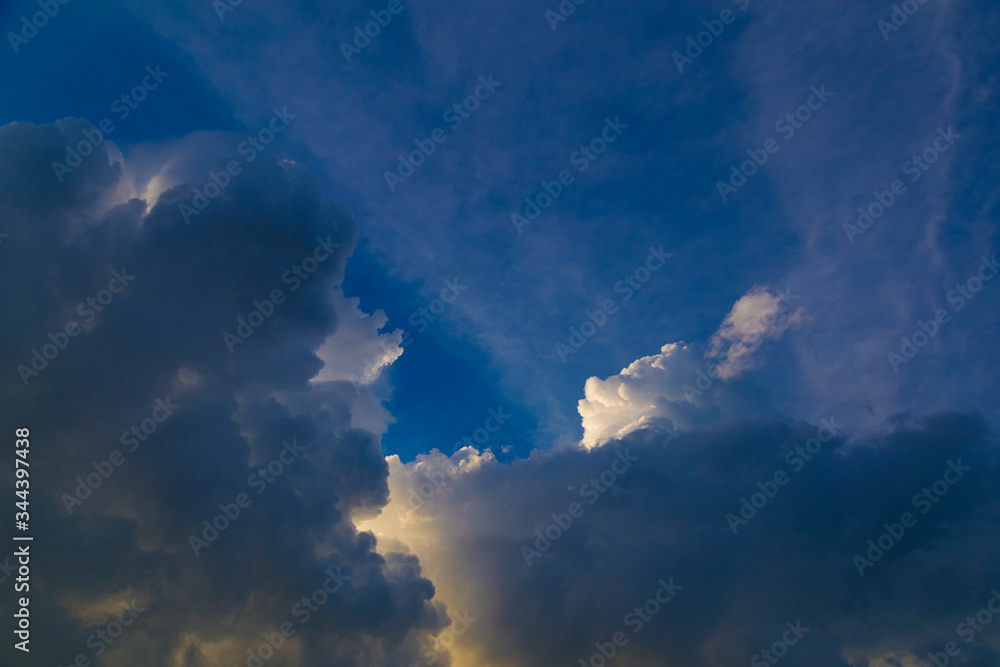 Big cumulus clouds in sunlight. Cloudscape Big cumulus clouds in sunlight. Cloudscape
