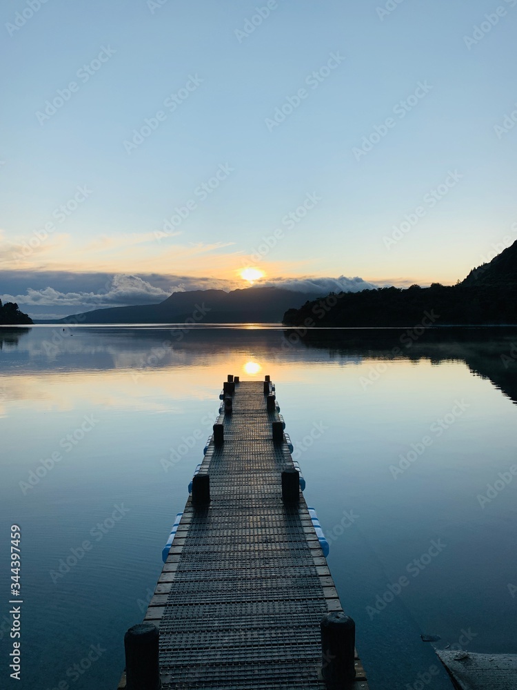 sunrise over the lake