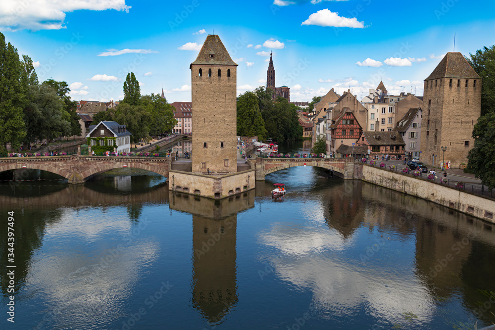 Ponts Couverts. Tourist holiday in Strasbourg city. France