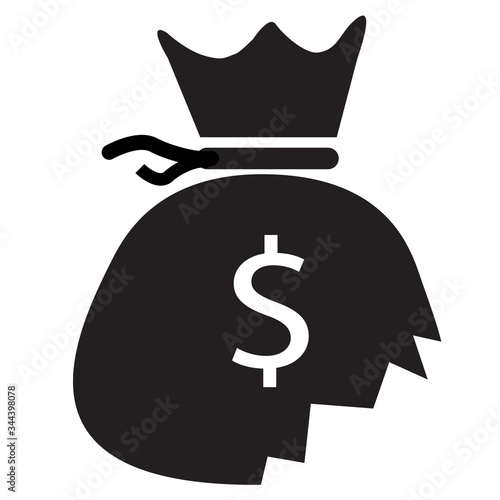 money lost icon on white background. flat style. money deduction icon for your web site design, logo, app, UI. financial loss symbol.  fund downfall sign.