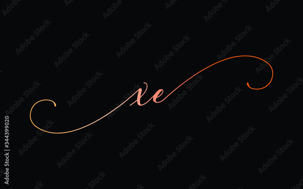 xe or x, e Lowercase Cursive Letter Initial Logo Design, Vector Template xe or x, e Lowercase Cursive Letter Initial Logo Design, Vector Template